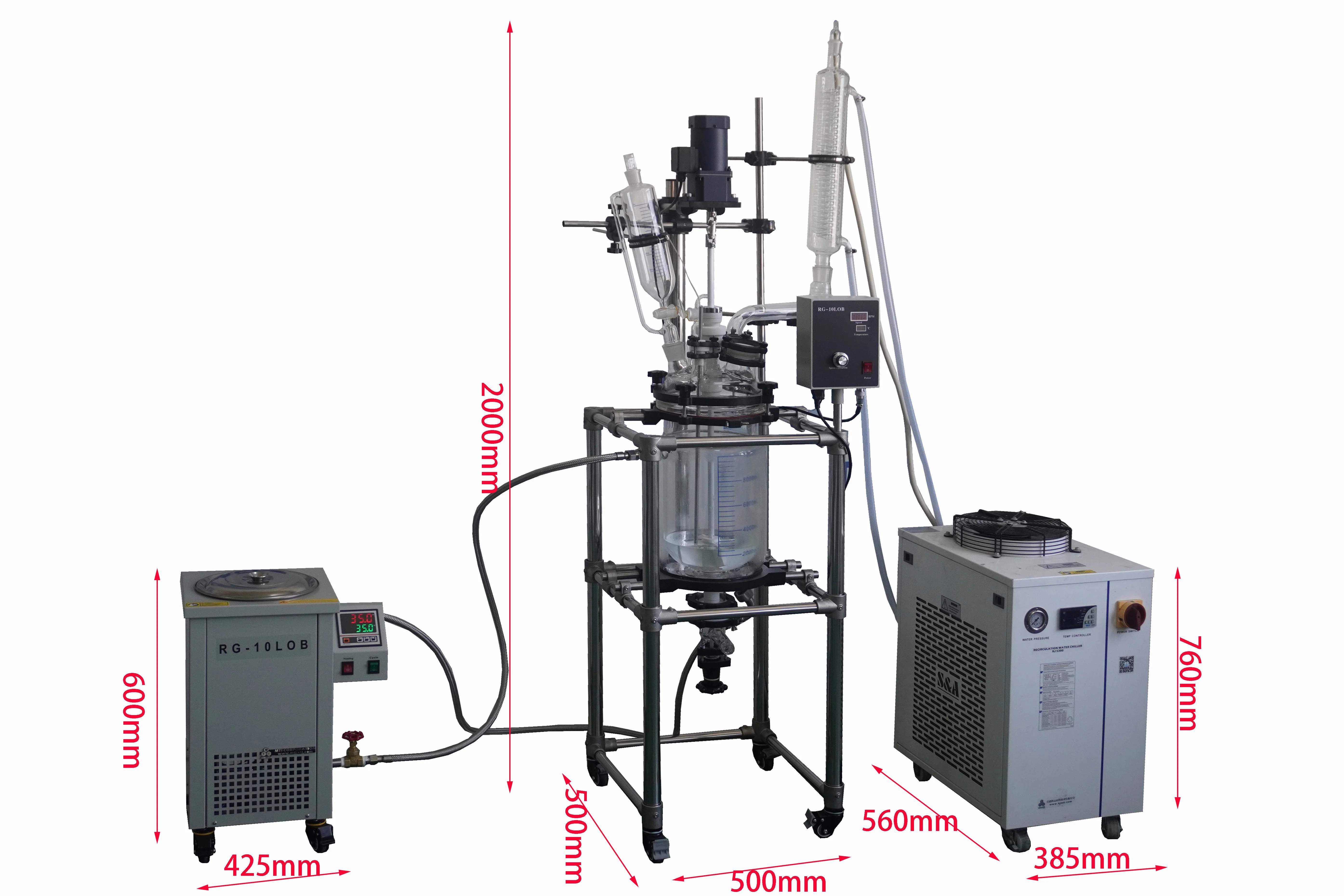 10L or 20L Glass Reactor with Optional PTFE Stirring Blade & 200oC Oil Bath - RG- LXX - Image 4