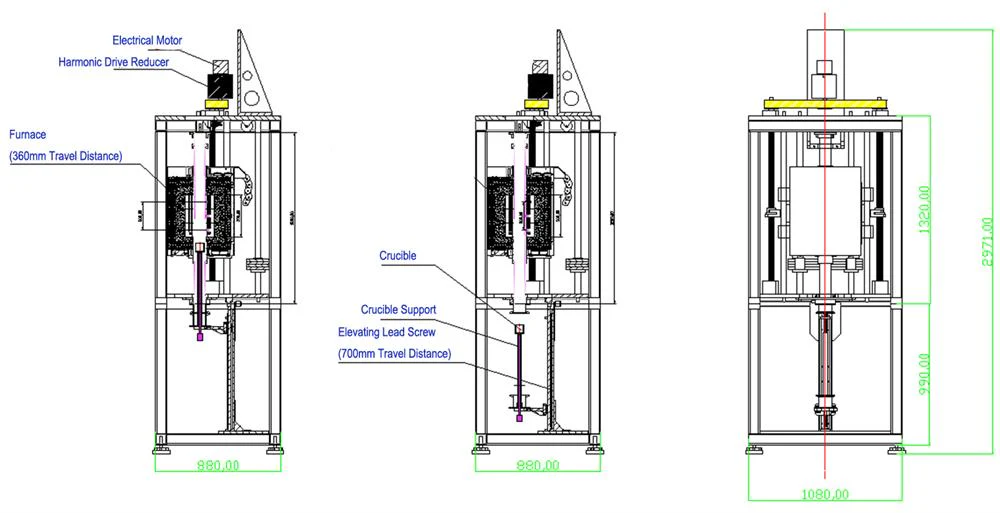 1650°C Bridgman Furnace for Directional Solidification and Crystal Growth - SKJ-BG1650-LD - Image 6