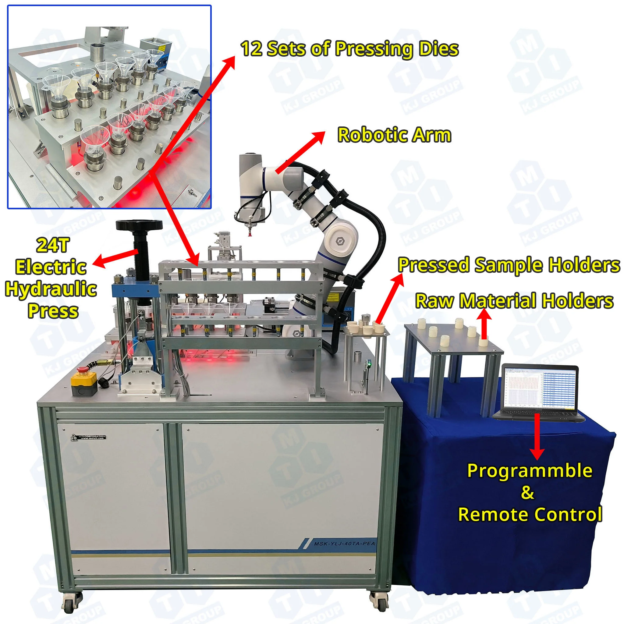 Automatically Pellet Pressing System (12 set 10 mm ID Dies up to 24T) - AM-24T-12 - Image 3