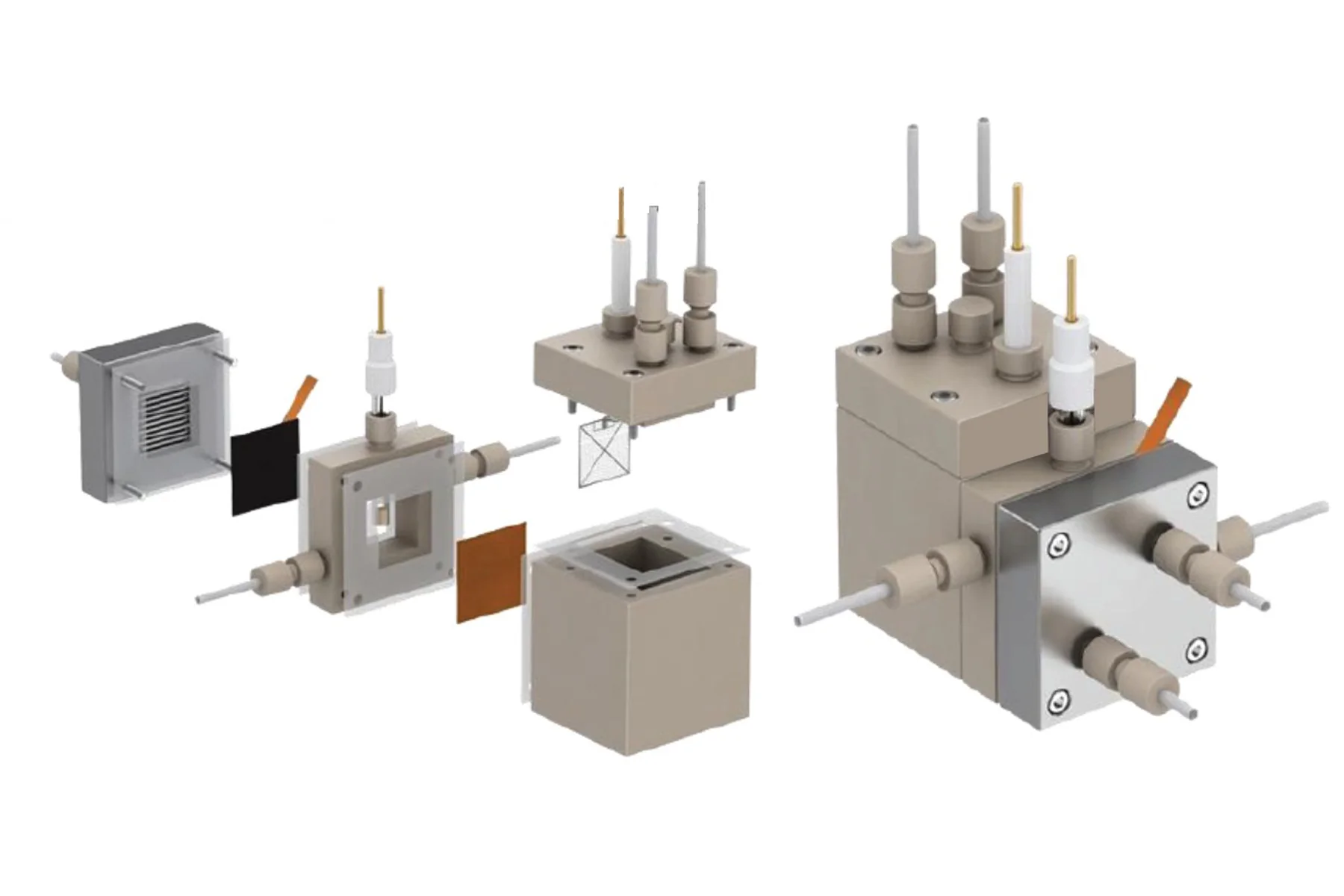 Bifunctional Electrolyzer with Electrolyte Flow Chamber for Gas-Diffusion Electrode (GDE) or Membrane Electrode Assembly (MEA) System Testing - MEA-GDE-BEEFC