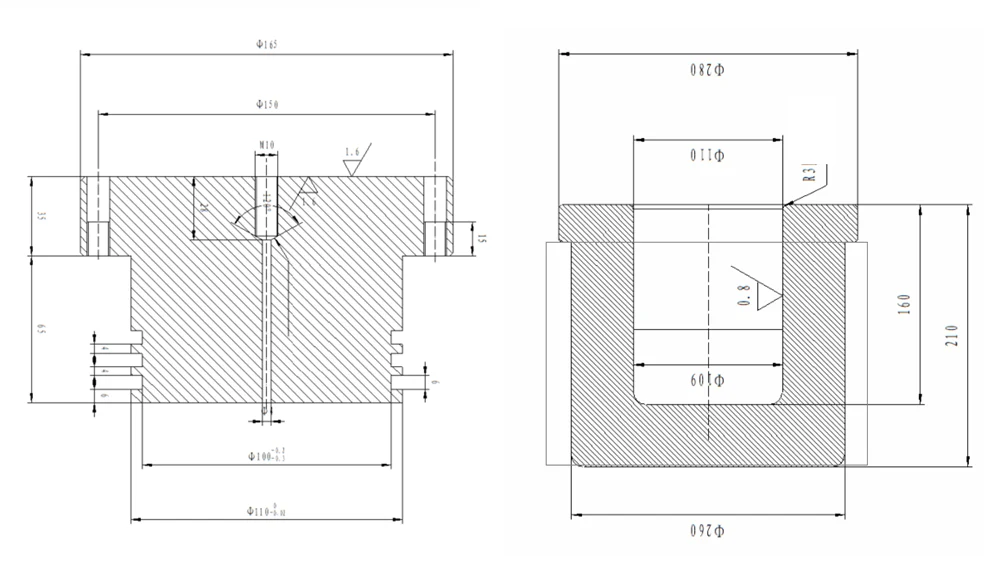 Complete CIP Die Set (110 mm ID, Max. 350 MPa Vessel) for Cold Isostatic Press - CIP110D350 - Image 3