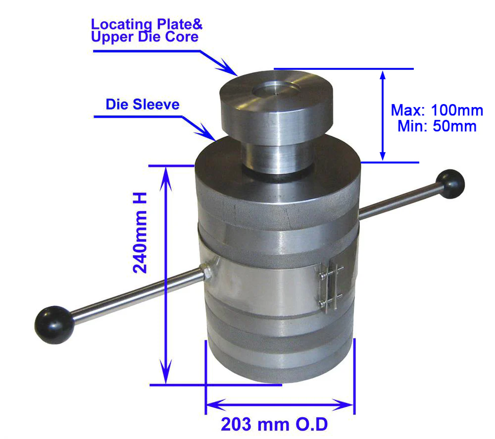 500 MPa CIP Die Set ( 30 or 50 mm ID.) for Cold Isostatic Press - CIP500-DIE - Image 4