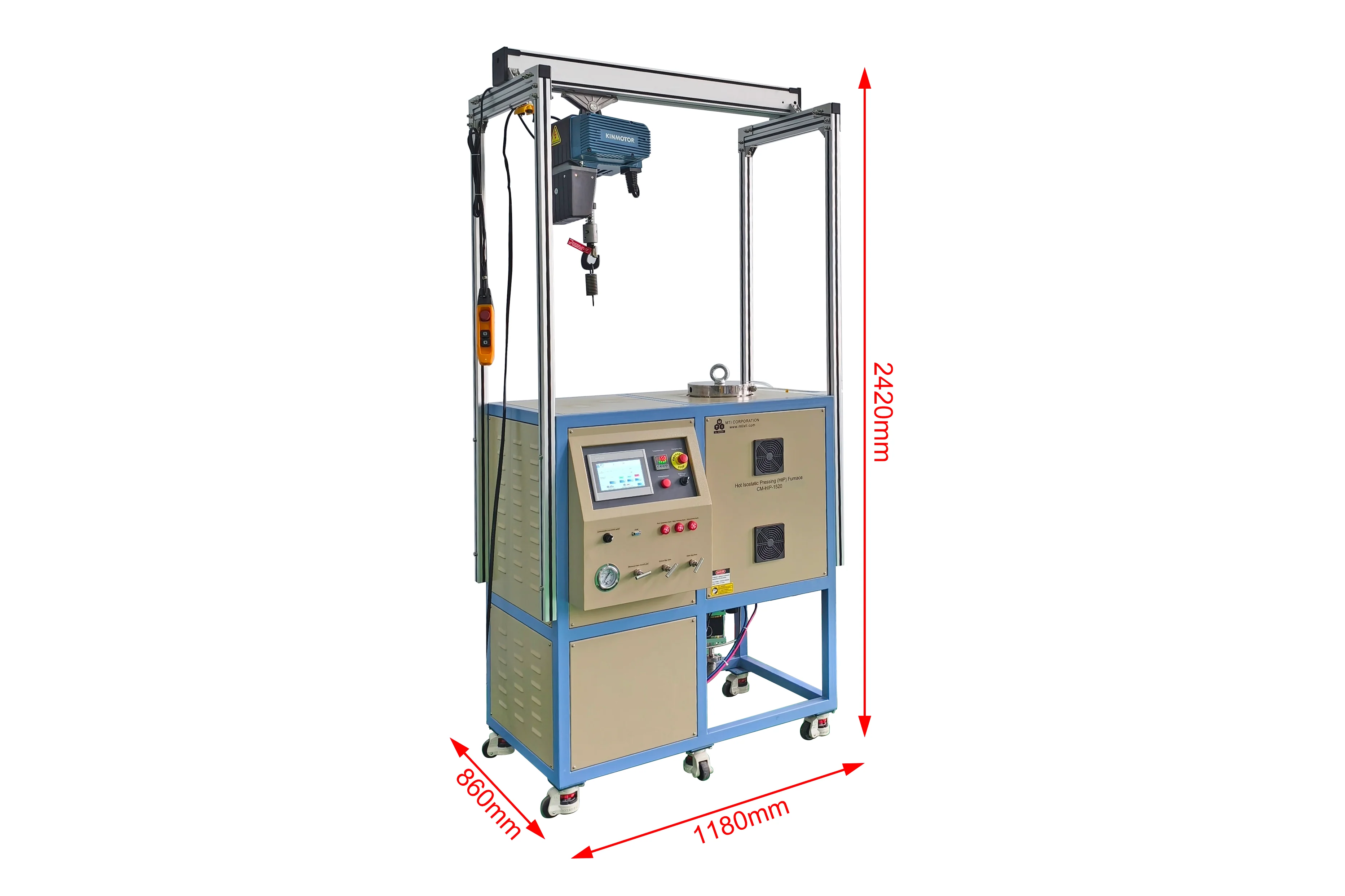 1500°C 20 MPa Hot Isostatic Press (HIP) Furnace (Ø80ID × 130 H mm) - CM-HIP-1520 - Image 7