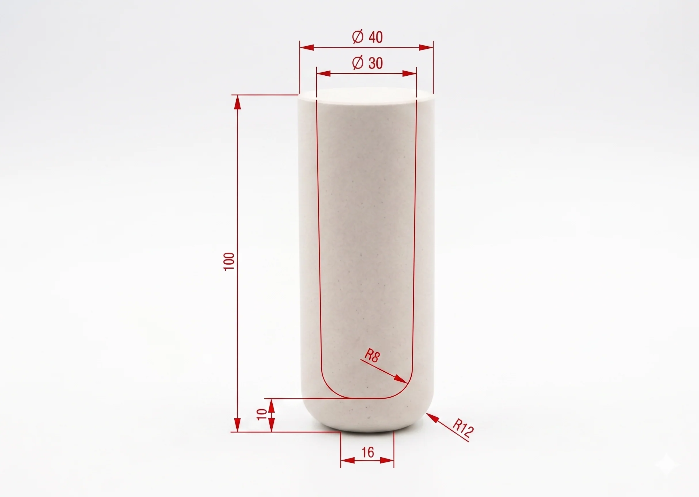 Magnesium Oxide (MgO) Cylindrical Crucible - Image 4