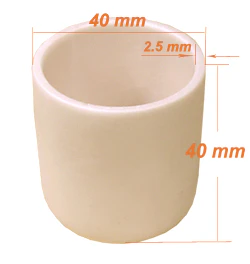 Yttria Stabilized Zirconia Cylindrical Crucible (YSZ) - Image 2