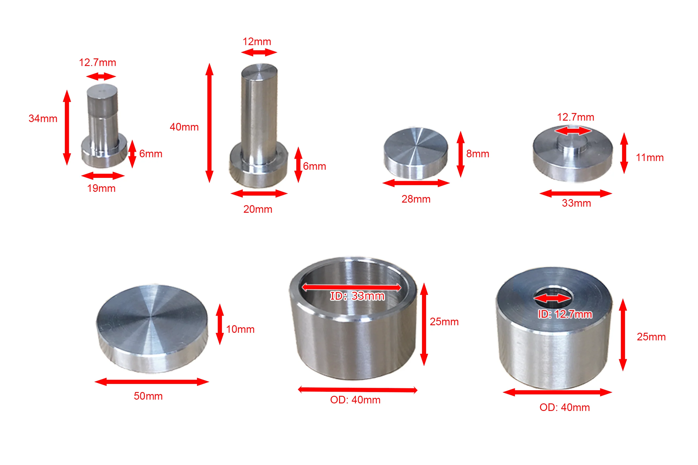2T Max SS316 Dry Pellet Pressing Die with 1/2" I.D. for use under Magnetic Field up to 600oC - Die-12D-316 - Image 2