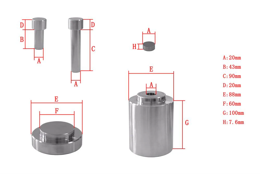 Split-able Dry Pressing Die 20 I.D.x 100H(mm) - Die-SP20 - Image 4