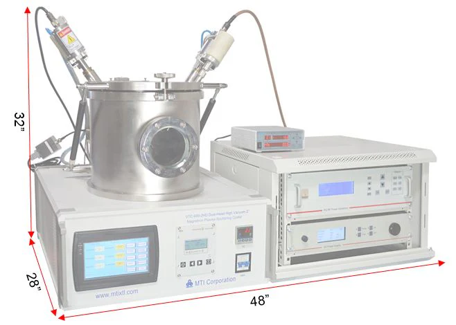 Dual-Head 2 Magnetron Plasma Sputtering Coater in Glovebox - VTC-600-2HD-GB-LD - Image 3