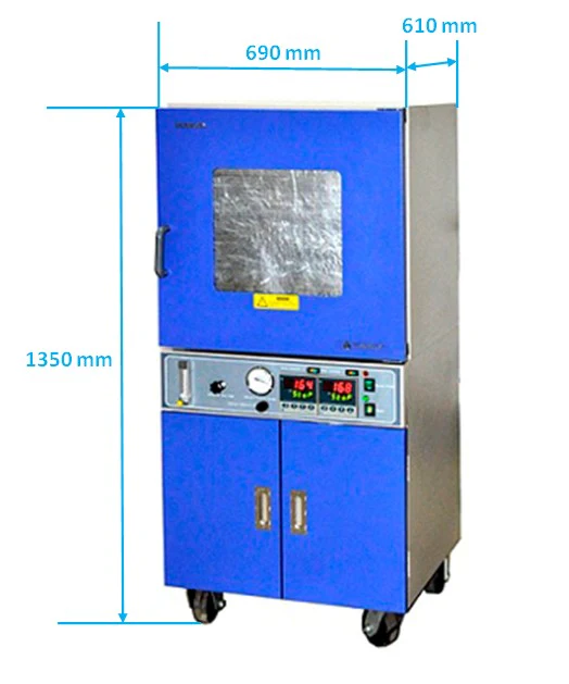 500°C (18x18x18, 91 Liter) Large Vacuum Oven with Vacuum Pump & Water Chiller - DZF6090 - Image 2