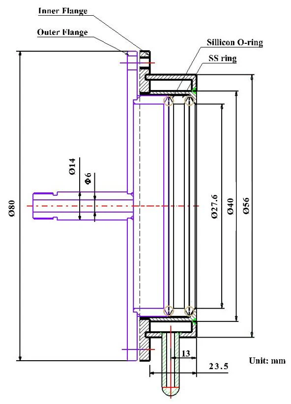 Water Cooled Sealing Flange for 1" dia.Tube - FG-25WC - Image 2