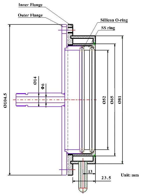 Water Cooled Sealing Flange for 50mm dia. Processing Tube - FG-50WC - Image 2