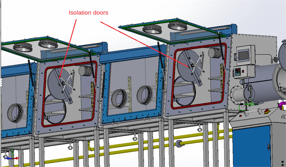 Five Chambers Glove Box with Gas Purification System ( H2O&O2 < 1ppm) - VGB-6-V-LD - Image 4