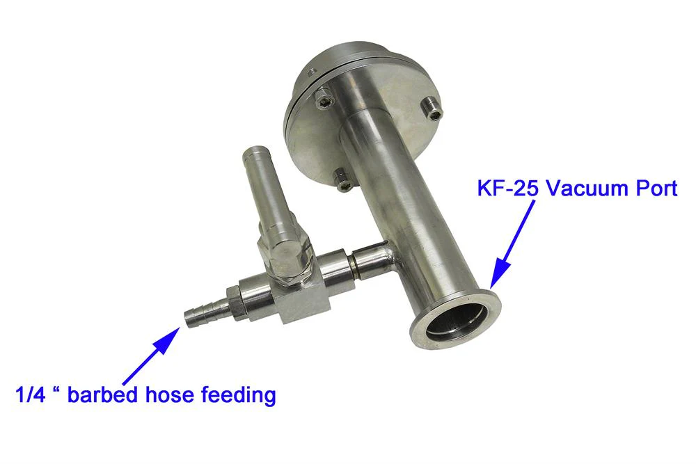 Vacuum Sealing Assembly for 100 mm OD Tube with KF-25 Vacuum Port & 1/4 Feedthrough - FL101KF25 - Image 3