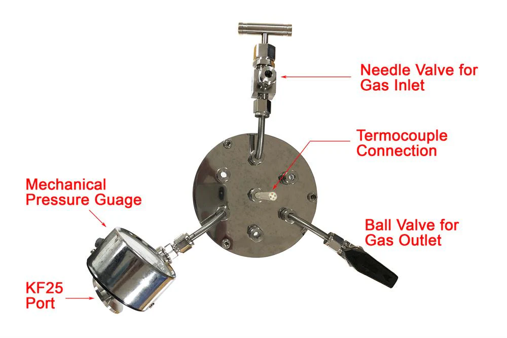 Induction Melting Quartz Assembly with Seven 1/4" Tube Feedthroughs for 100mm O.D. Tube - FL101FT7-OK - Image 3