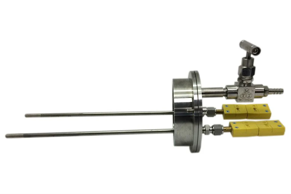 Vacuum Flange With Two Feedthoughs for 76mm Tube - FL76FT2 - Image 3