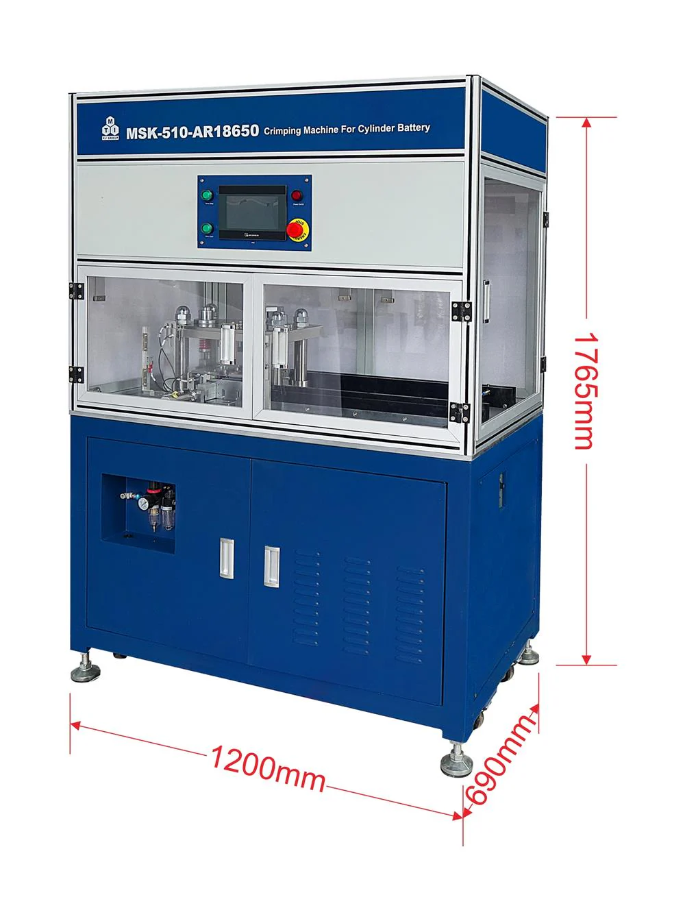 Floor-stand Semi-Auto Crimper for Batch Processing of Cylindrical Battery Casings - MSK-510-AR18650 - Image 3