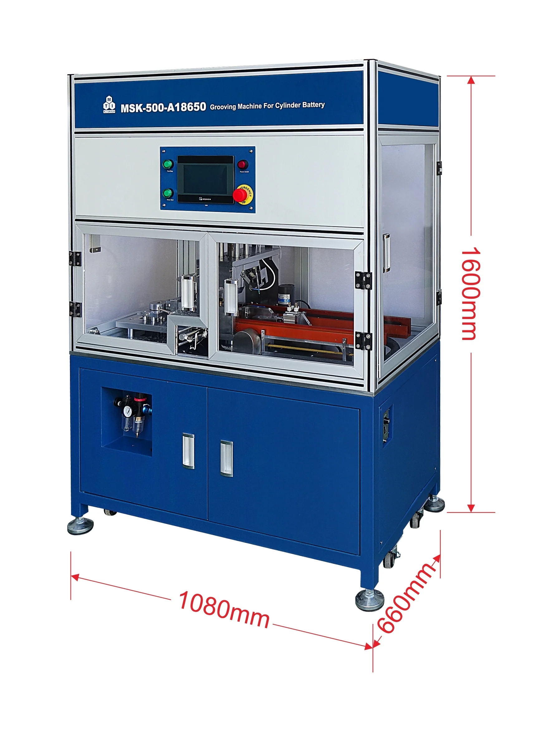 Floor-stand Auto Grooving Machine for Batch Processing of Cylindrical Battery Casings - MSK-500-AR18650 - Image 4