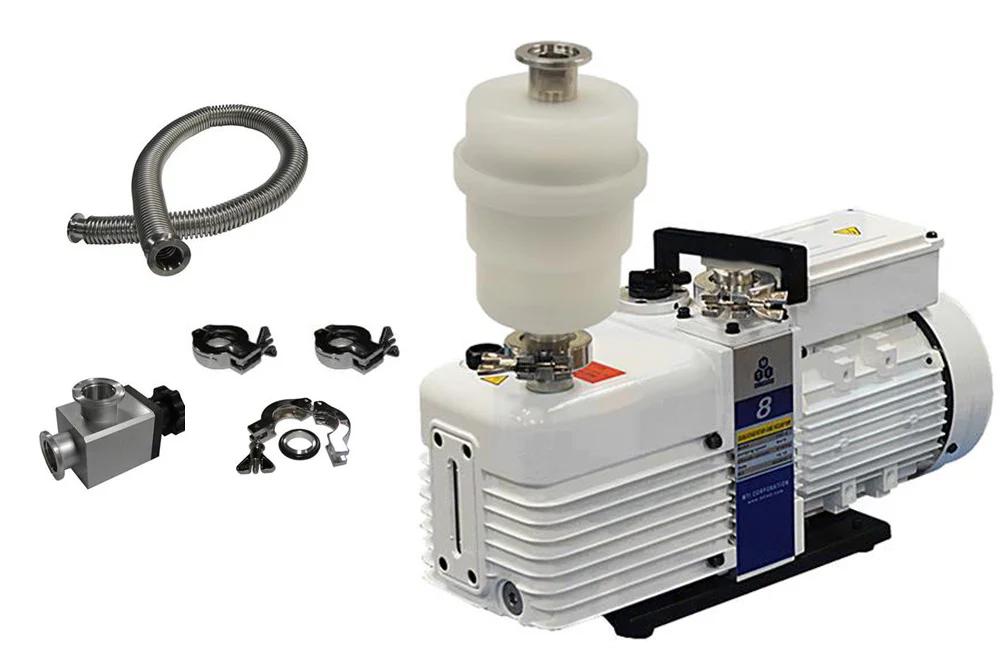 NRTL Certified 156 L/min Double Stage Rotary Vane Vacuum Pump with Exhaust Filter - FYP - Image 2