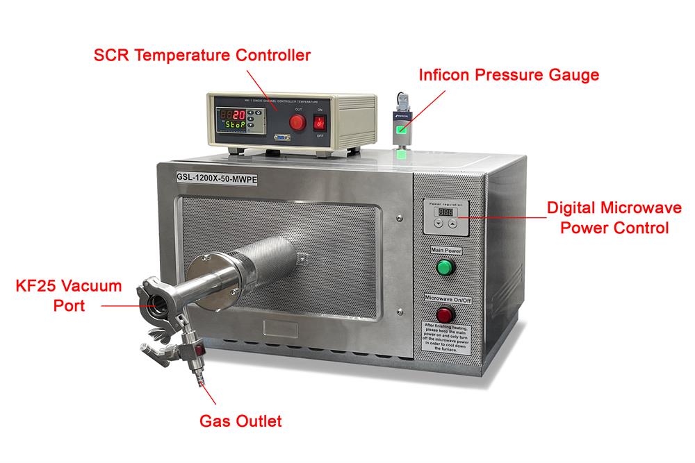 1200°C Max Microwave Plasma Assisted 2" Tube Furnace - GSL-1200X-50-MWPE