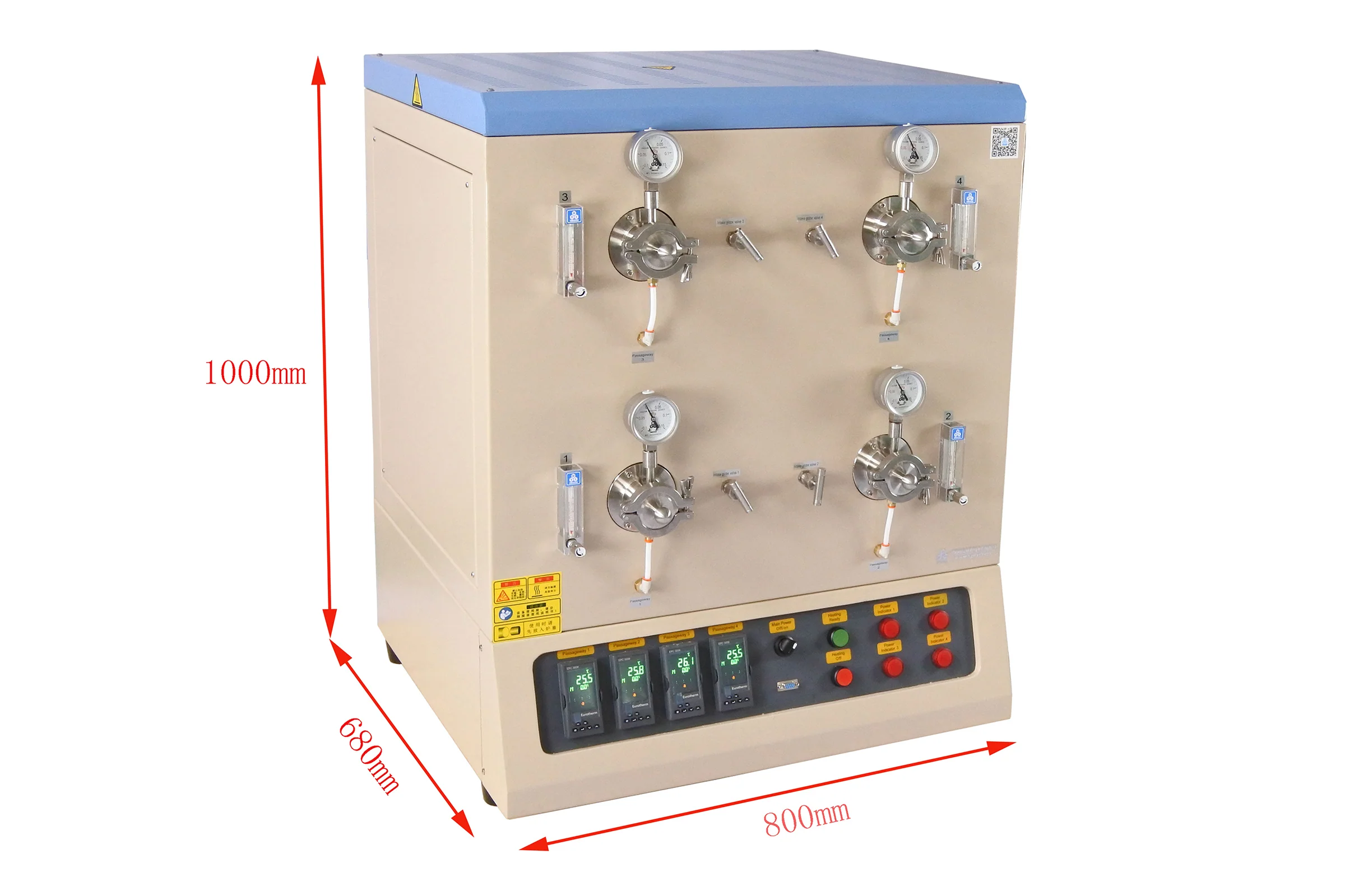 1500C Max 4 Channel Tube Furnace (50mm Alumina Tube) for Hi-Throughput Annealing - GSL-1500X-MGI-4 - Image 2