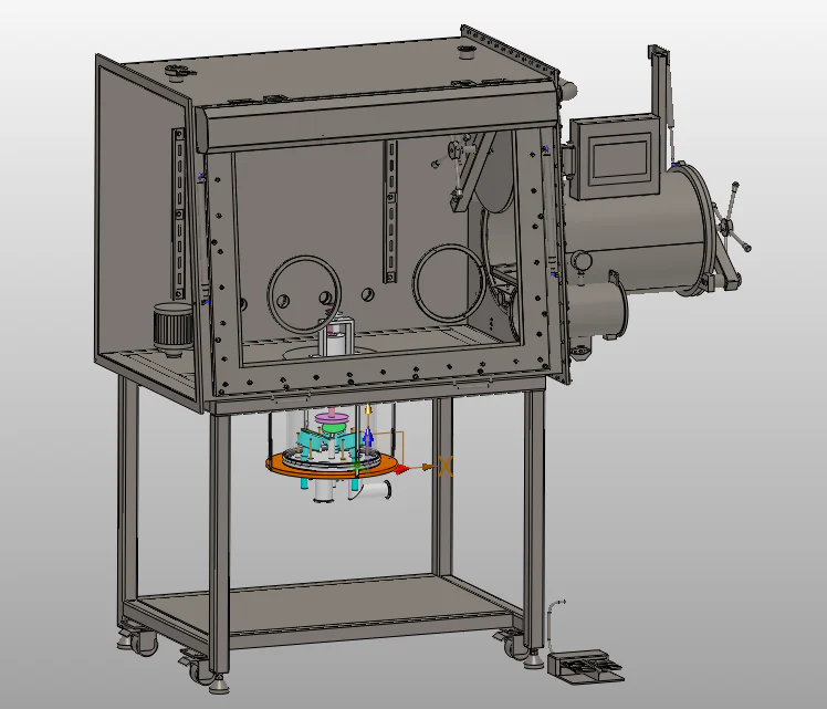 Evaporation coater in Glovebox for 4" Wafer with 3 Crucible & Temperature Control - VTC-EV3-GB - Image 3