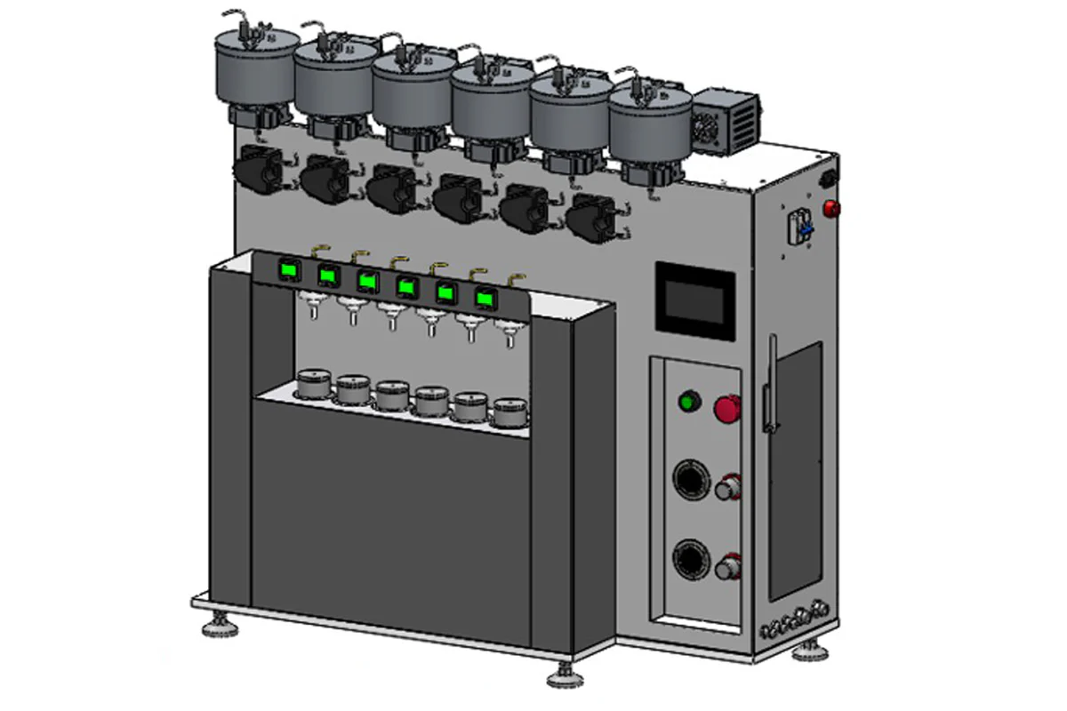 High-Throughput Six-Channels Vacuum Electrolyte Injection System for Cylindrical Cells - MSK-113-SVM-CNSD
