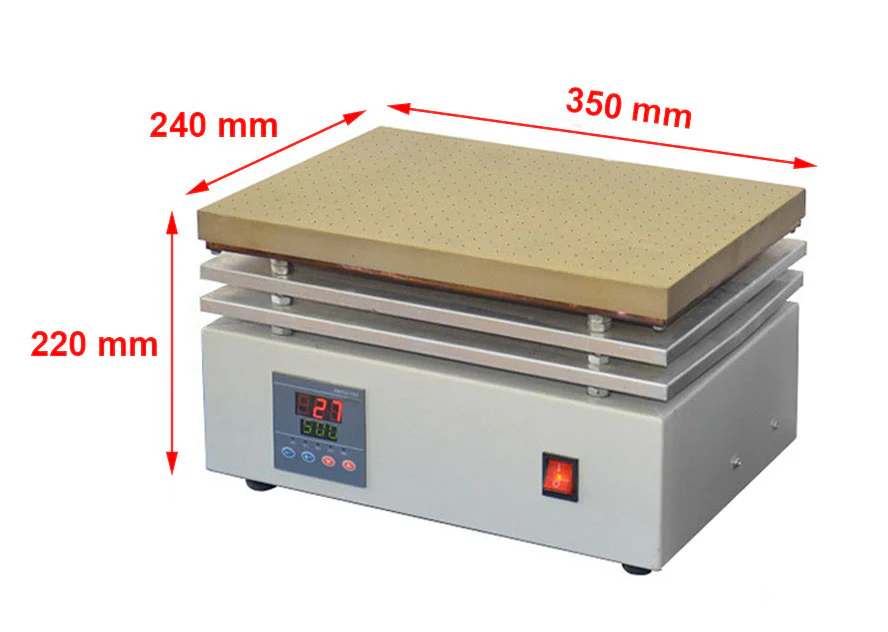500°C Heating Plate (350L x 240W, mm) with Optional Vacuum Chuck & Pump - HP-500V - Image 4