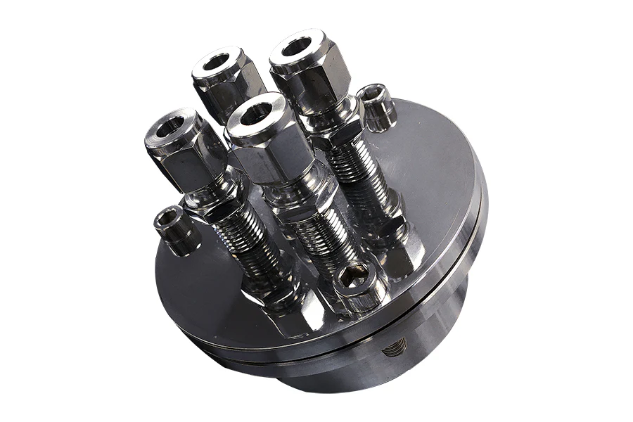 Induction Melting Quartz Assembly with Four 1/4" Tube Feedthroughs for 60 mm O.D. Tube - FL60FT4-OK - Image 3