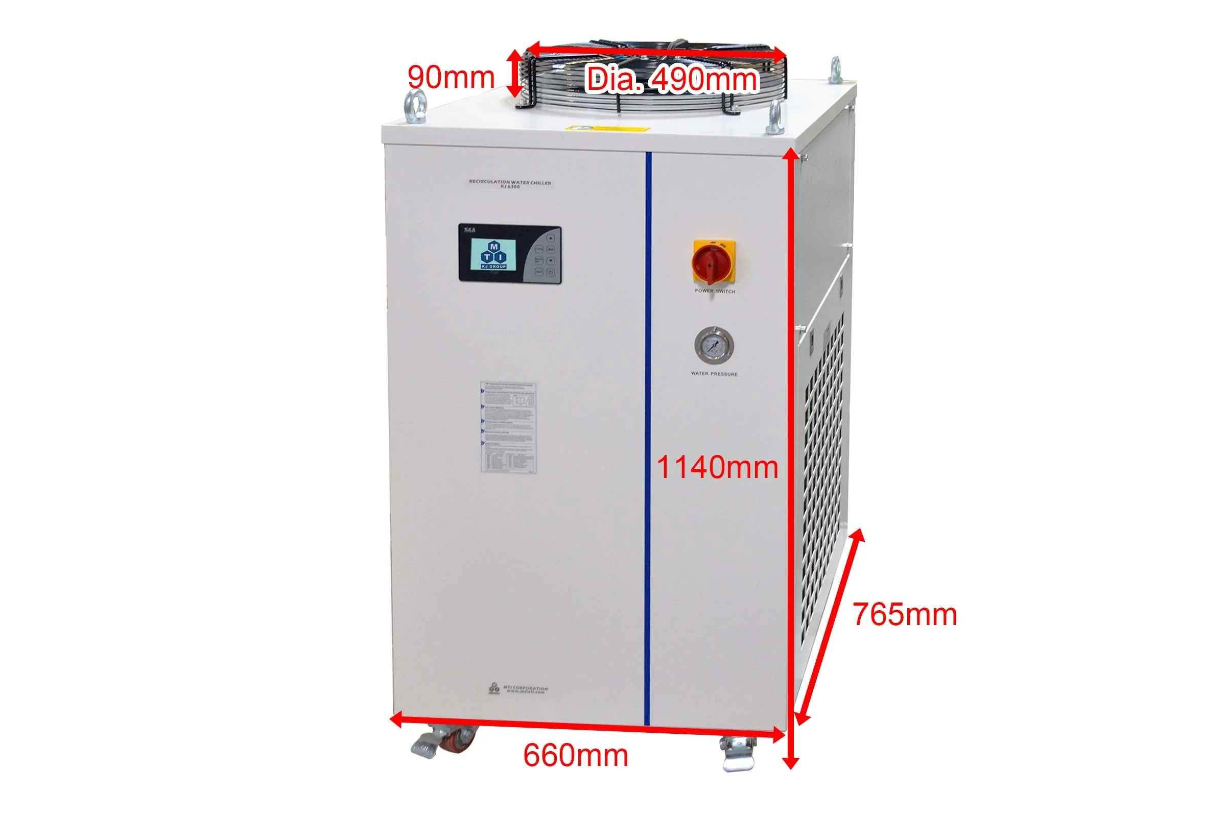Digital Temperature Controlled Recirculating Water Chiller with 75L/min Flow, 30K BTU/hr - KJ6300 - Image 2