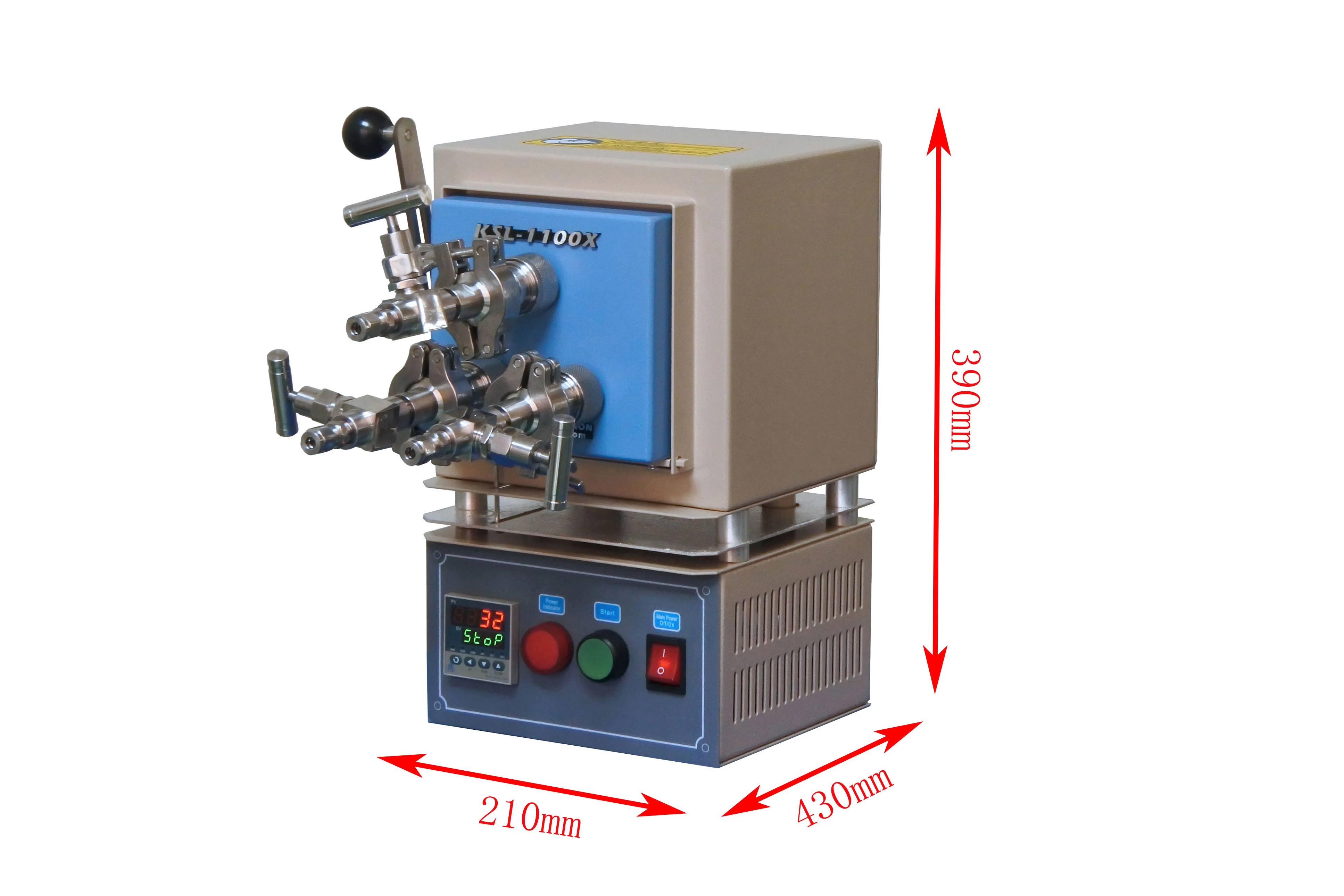 1000°C Compact Hybrid Furnace with Three Tubes & Flange ( 20ODx16IDx200L mm) - KSL-1100X-S3 - Image 4