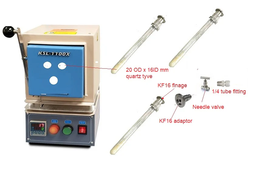 1000°C Compact Hybrid Furnace with Three Tubes & Flange ( 20ODx16IDx200L mm) - KSL-1100X-S3 - Image 5