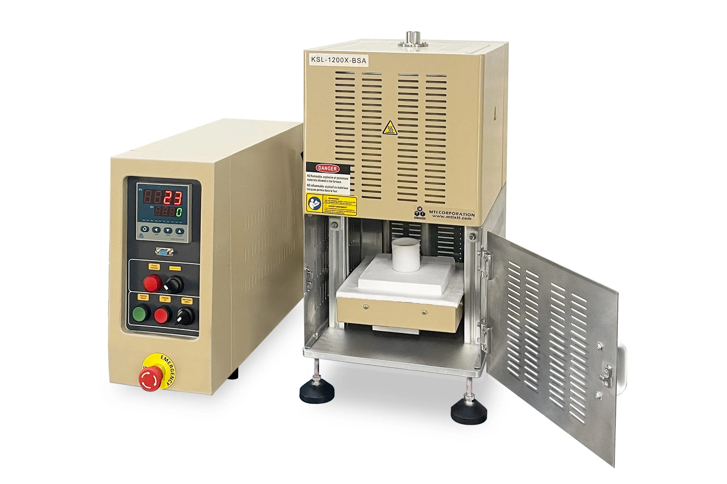 1200ā Compact Automatic Bottom Loading Furnace ( L6 x W6 x H7 ") with Precision Controller - KSL-1200X-BSA
