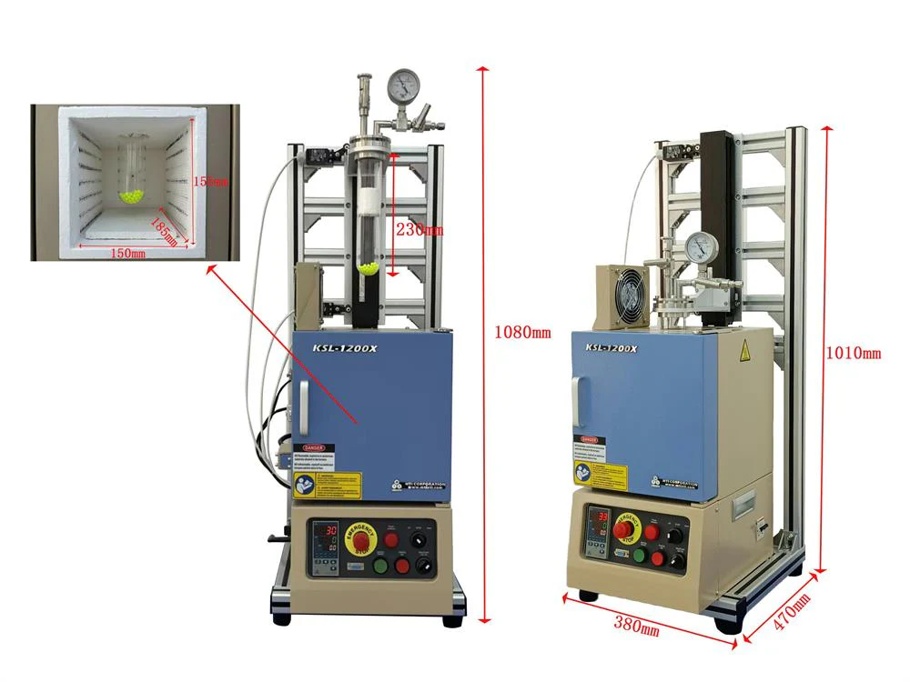 1200°C Max Vertical Sliding Furnace with Fast Heating/Cooling - KSL-1200X-J-Q - Image 4