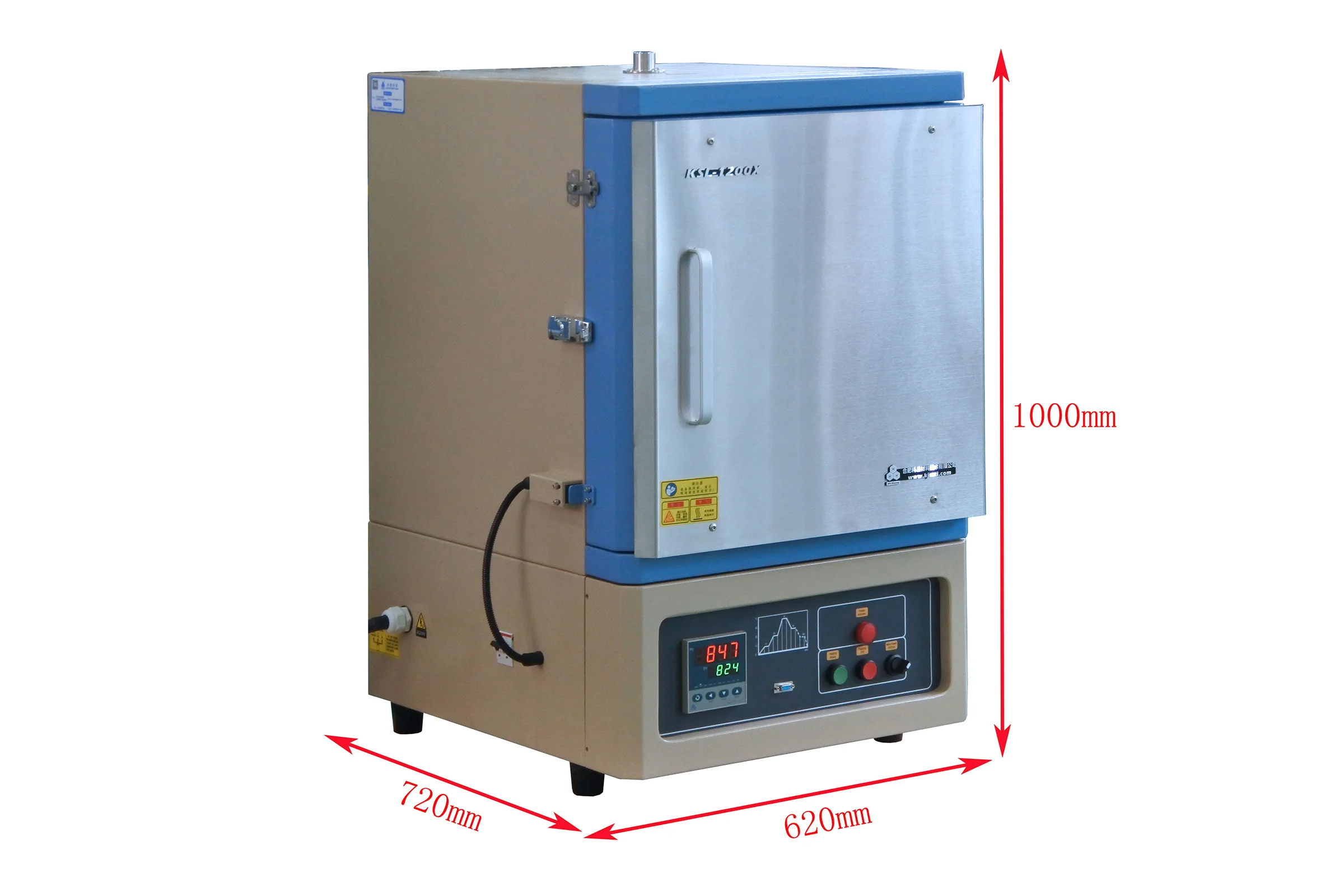5-Side Heating Muffle Furnace (300x300x300mm, 27L, 1200 max) KSL-1200X-M5 - Image 5