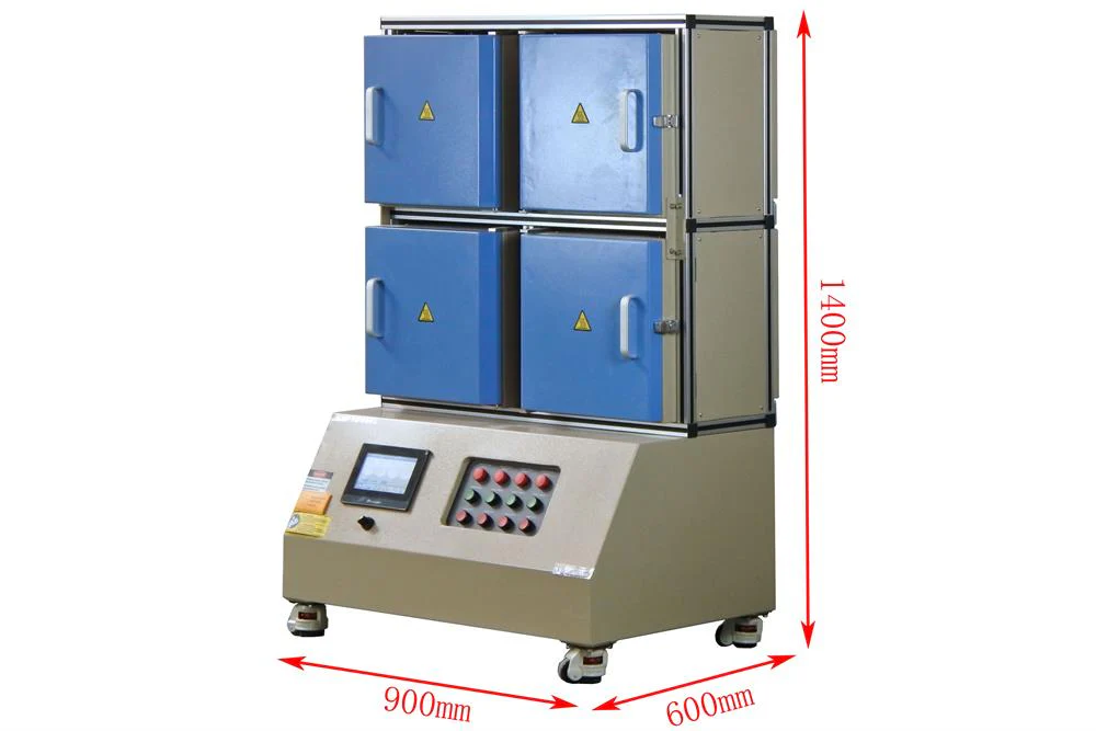 1500 ℃ Max Hi-Throughput 4 Channel Box Furnace(120*120*120mm) KSL-1500X-MGI-4 - Image 4