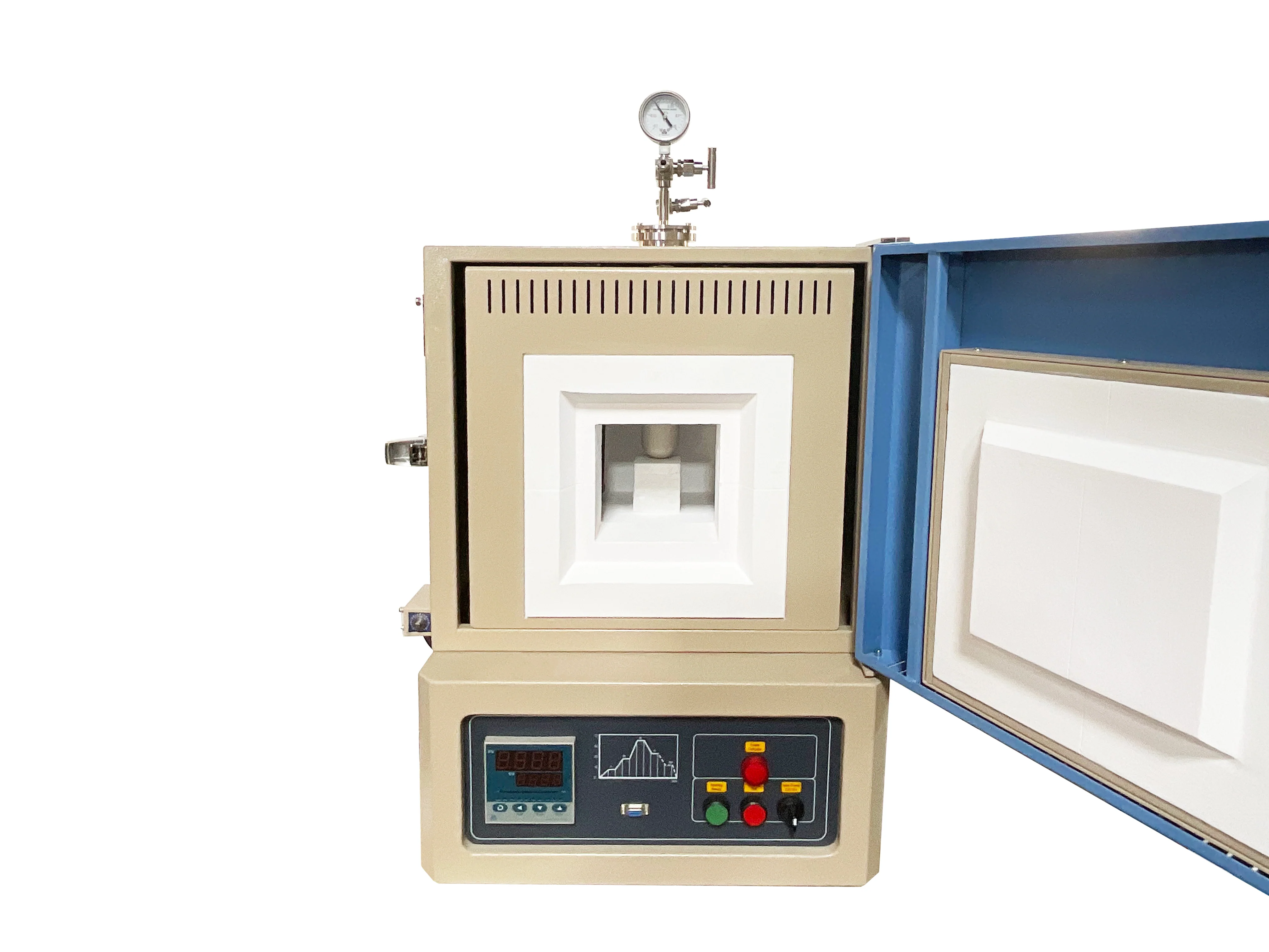 1500°C Hybrid Furnace: Box (6 x6"x 6") and Mullite Tube (2" top) with Flange - KSL-1500X-H - Image 2