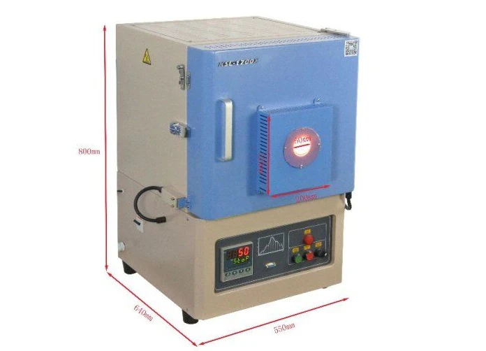 1700C Bench-Top Muffle Furnace (6"x6"x6", 3.6L) with Observation Window - KSL-1700X-W - Image 3