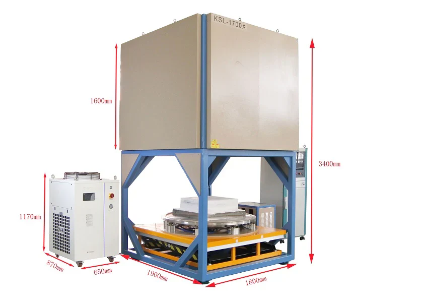 1700C Bench-Top Muffle Furnace (6"x6"x6", 3.6L) with Observation Window - KSL-1700X-W - Image 5