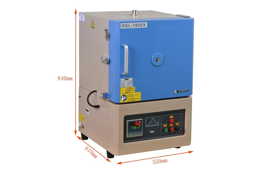 1800°C Bench-Top Muffle Furnace (6x6x6", 3.6L) w/ Observation Window - KSL-1800X-A1-W - Image 5