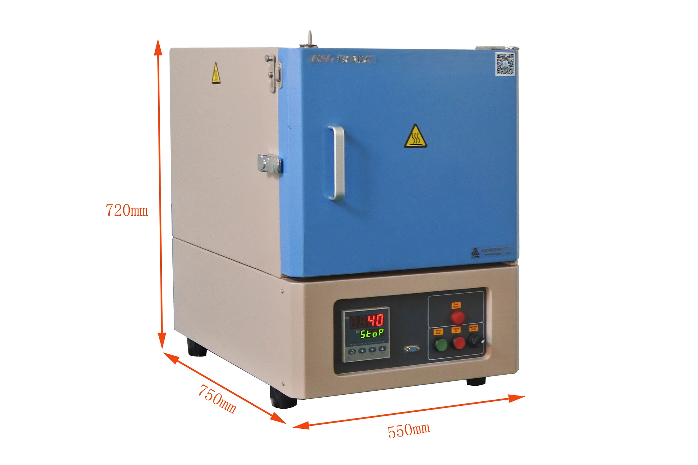 1050°C Anti-Corrosive Muffle Furnace with Ceramic Chamber (12" x 8" x 5", 7.2L) - KSL1000X - Image 4