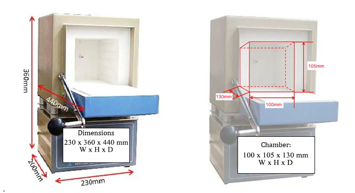 1000°C Compact Muffle Furnace with Programmable Controller & 2" Hole on Top - KSL1100XST - Image 2
