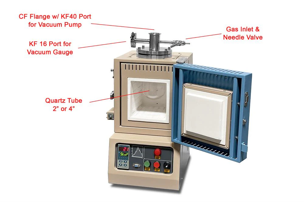 1200°C Hybrid Muffle (6" x 6" x 7") and Tube Furnace (2" or 4" OD) - KSL1200XJH - Image 2