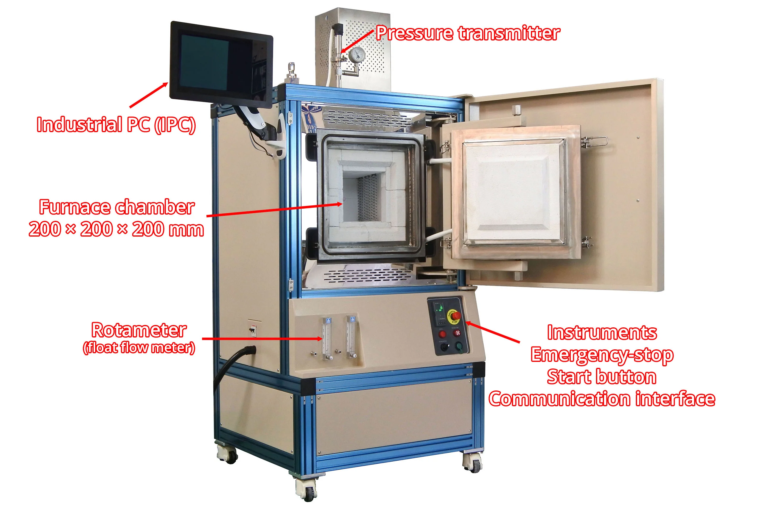 1650°C Max. High Temperature Hydrogen Atmosphere Box Furnace, (8 x 8 x 8") - KSL-1700X-H2 - Image 3