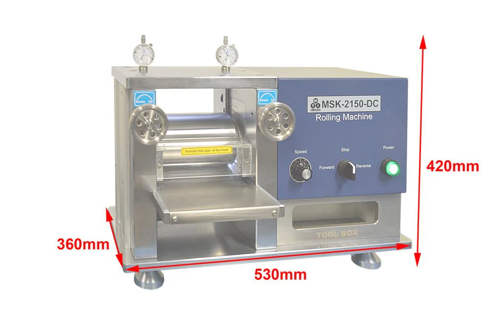 6"W x 3.7" Dia Electric Cold Rolling Press w/ Variable Speed (Ar Glove-box Compatible) - MSK-2150-DC - Image 3