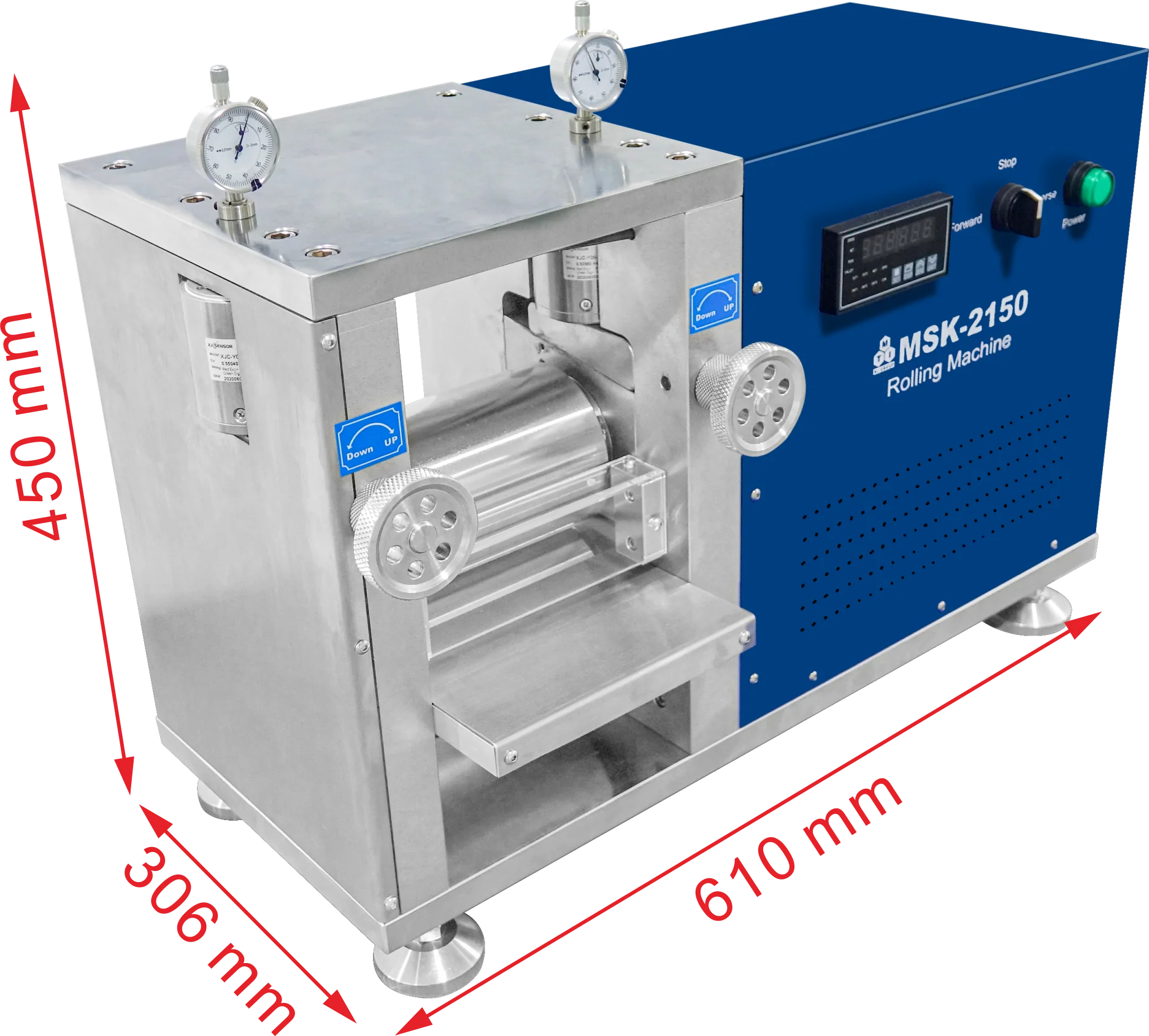 4T Max. and 6" Width Gap-Control Cold Rolling Press with Digital Pressure Display & R2R Option - MSK-2150-PD - Image 6