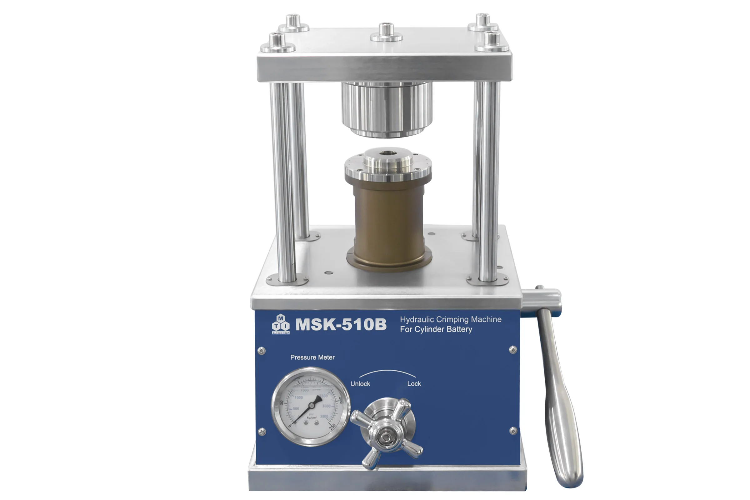 Hydraulic Crimping Machine for Universal (Ø 10-50mm, 20-140mm L) Cylindrical Cases  - MSK-510B - Image 2
