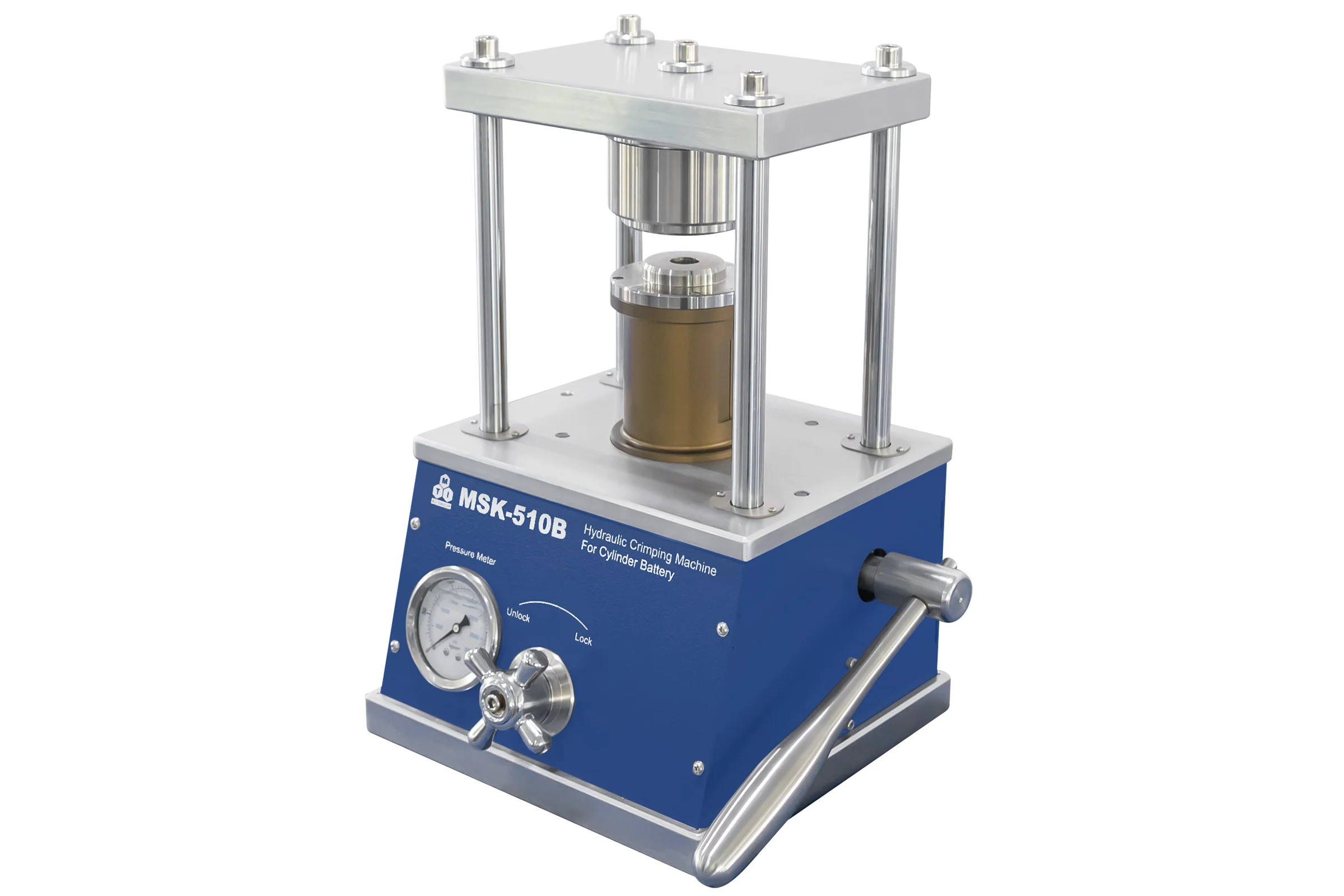 Hydraulic Crimping Machine for Universal (Ø 10-50mm, 20-140mm L) Cylindrical Cases  - MSK-510B - Image 3