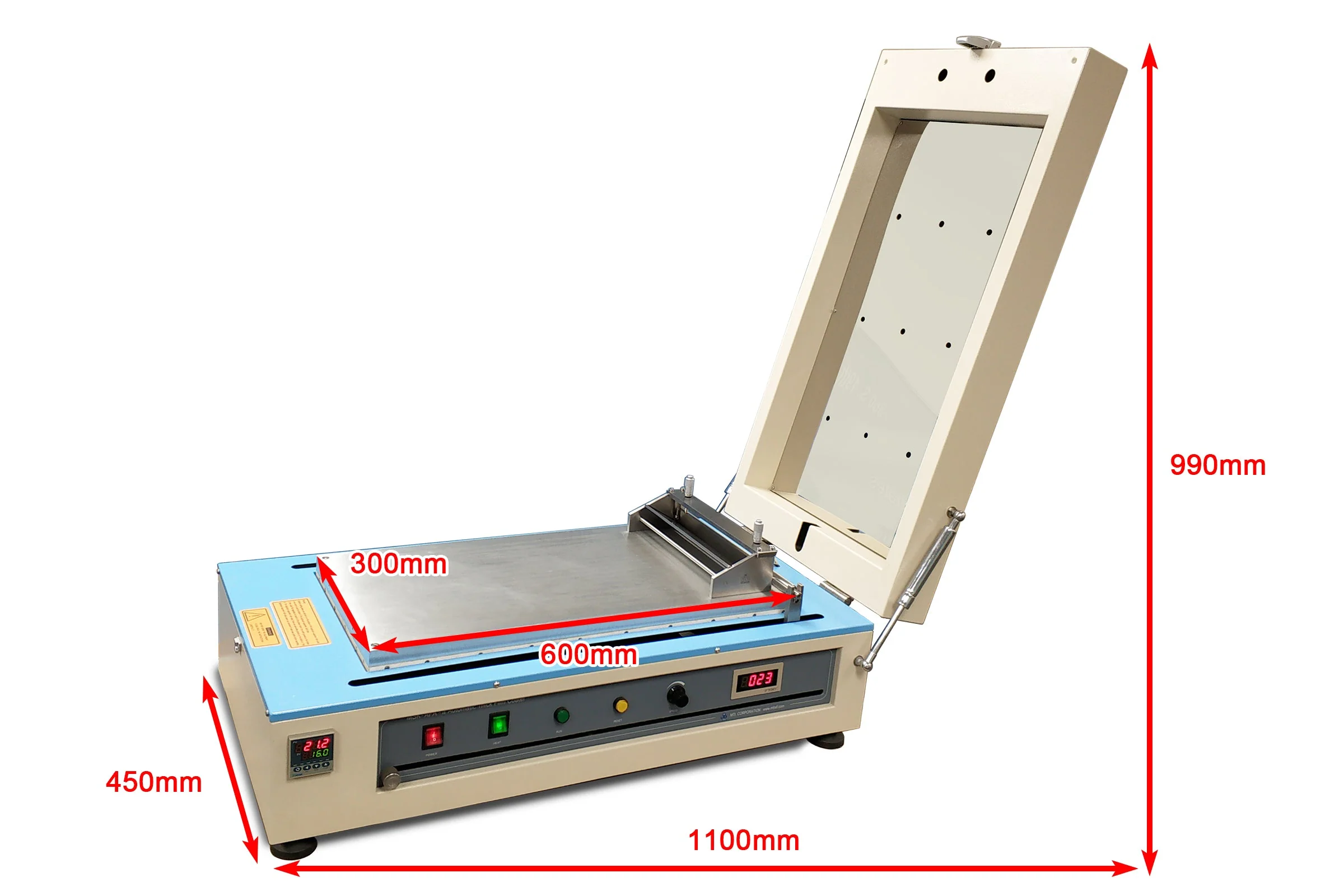 120°C Max. Film Coater w/ Heatable Vacuum Bed (12"Wx24"L) & 250mm Doctor Blade - MSK-AFA-II-VC-FH - Image 4