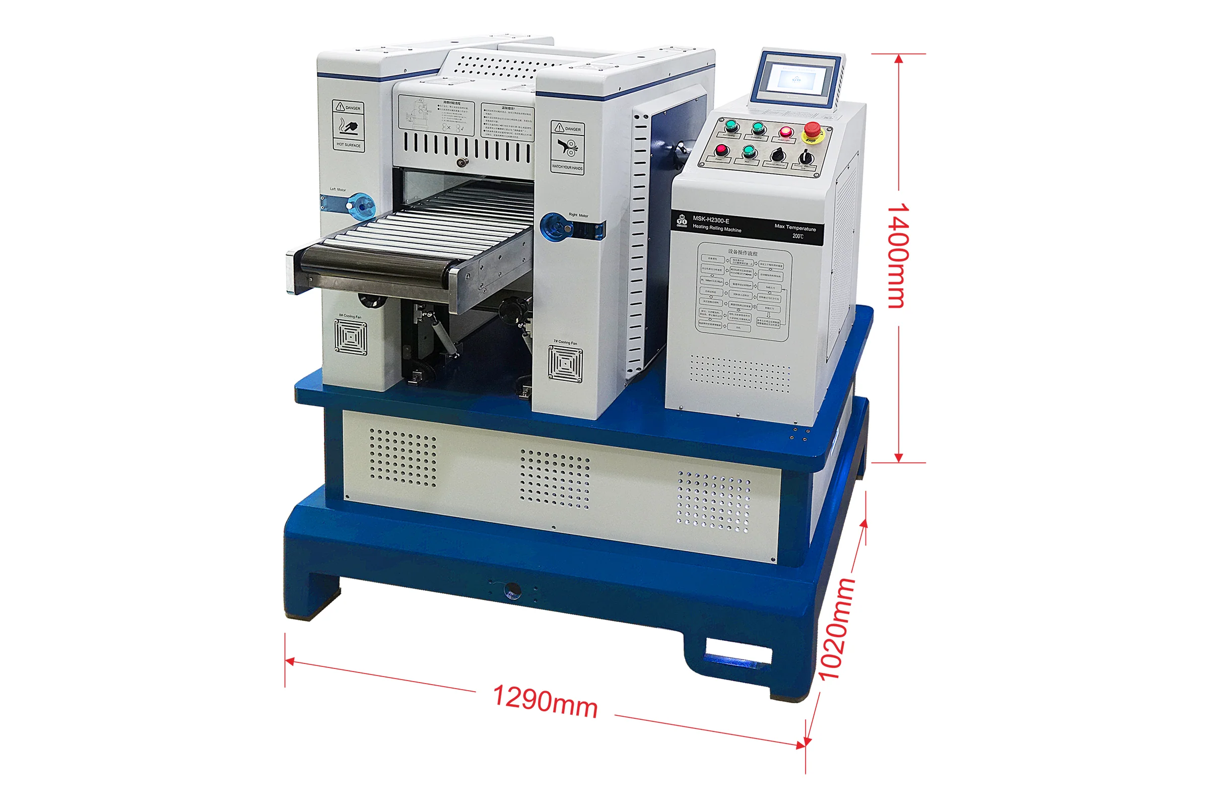 200C Max. Electric Hot Rolling Press (12'' Wide ) with Pressure Control Upto 15T - MSK-H2300-E - Image 2