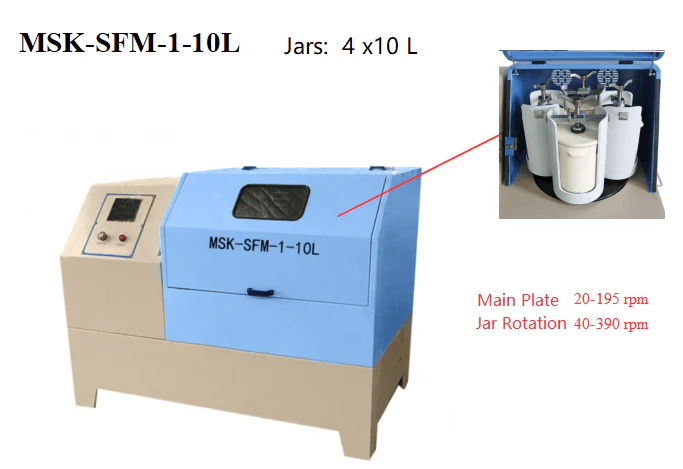 12 Liter Planetary Ball Mill (4x3L Capacity) with optional Four Milling Jars - MSK-SFM-13 - Image 3